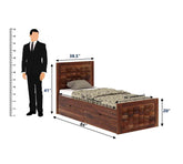 Sofia Solid Sheesham Wood Single Bed With Two Drawer (Natural Finish)